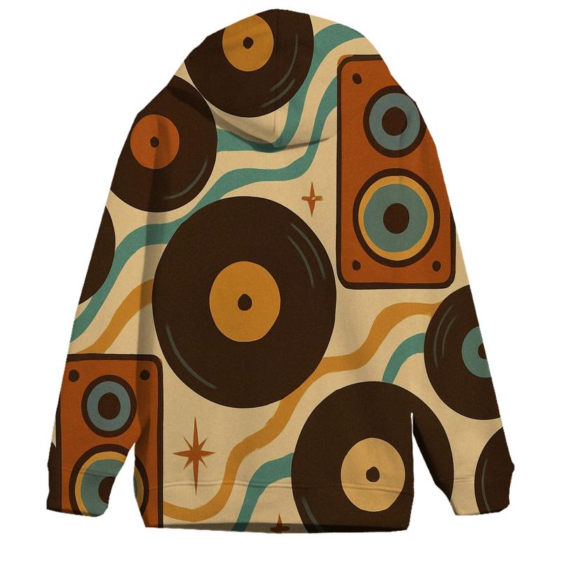 Groovy Vinyl Lounge Patterns graphic hoodies