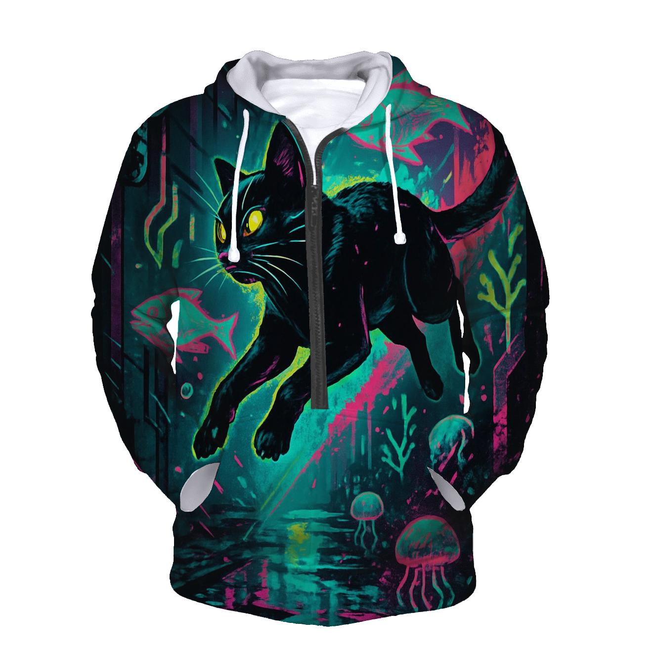 Neon Bubble Reef Alley Cat pullover hoodies