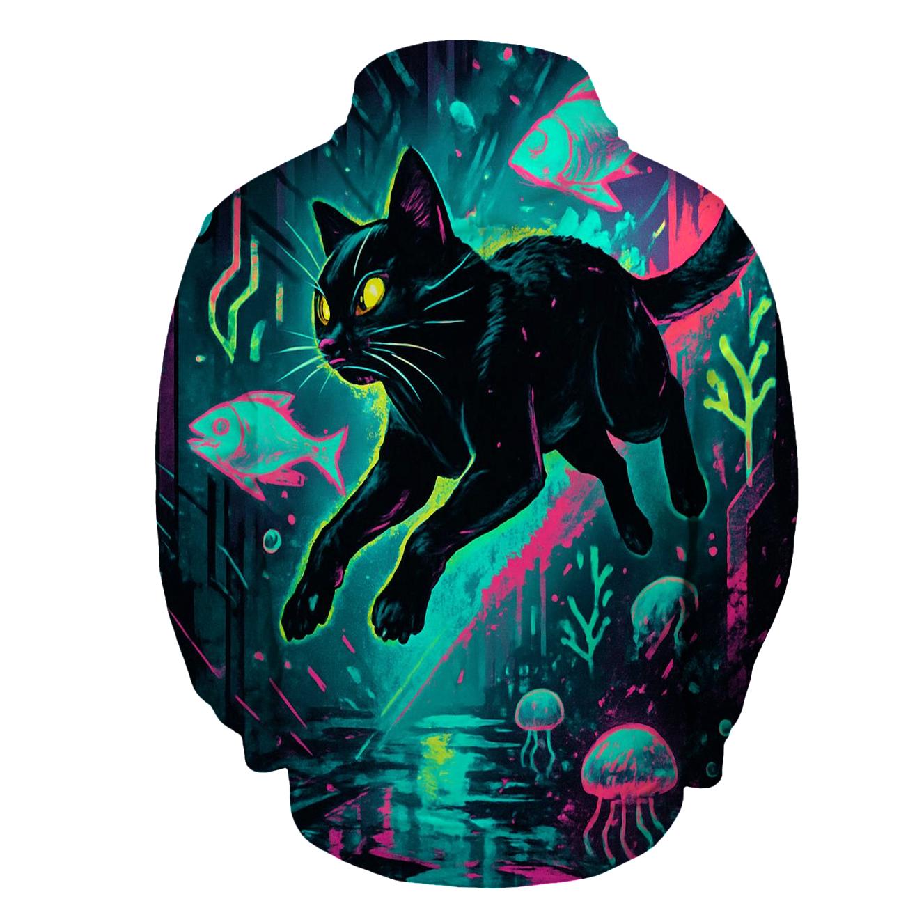 Neon Bubble Reef Alley Cat pullover hoodies