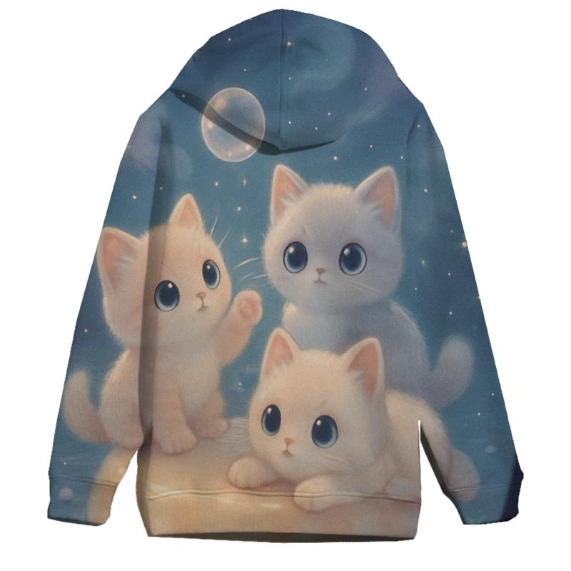 Moonlit Pudding Cat Cove pullover hoodies
