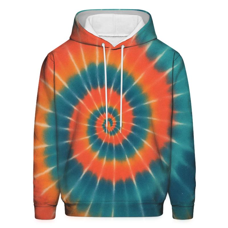 Solar Flare Spiral Overdye graphic hoodies