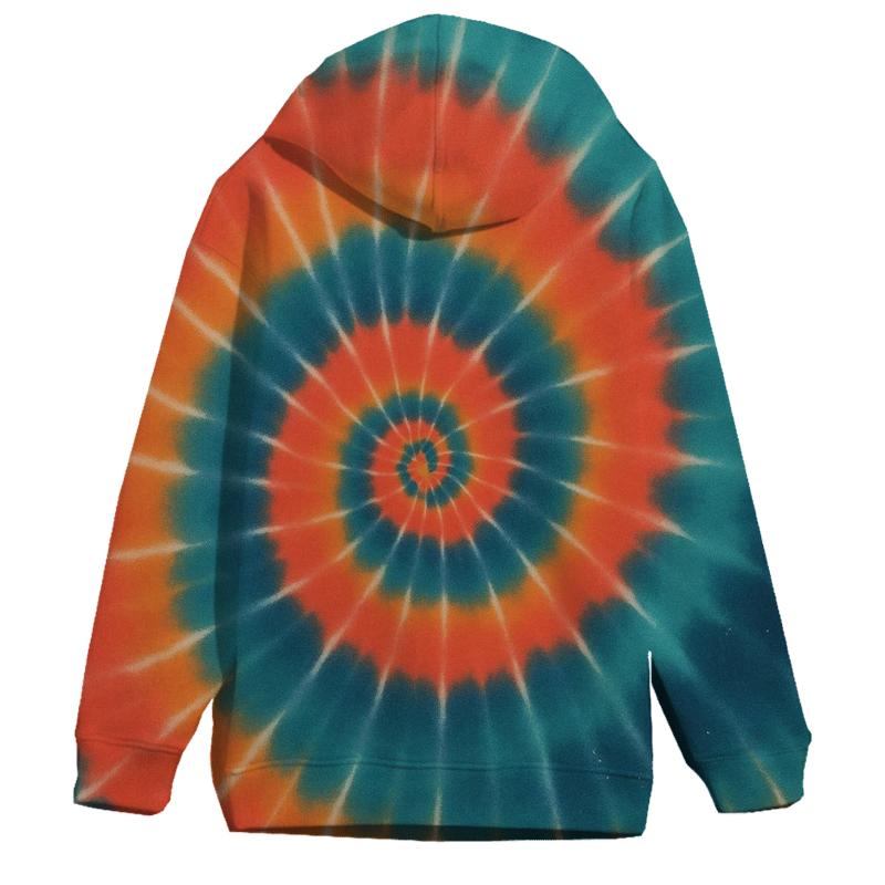 Solar Flare Spiral Overdye graphic hoodies