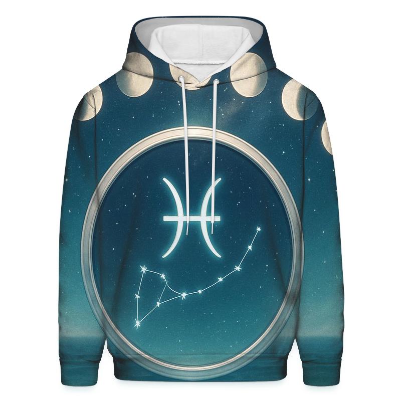Pisces Moon Tide Mirror Portal printed hoodies