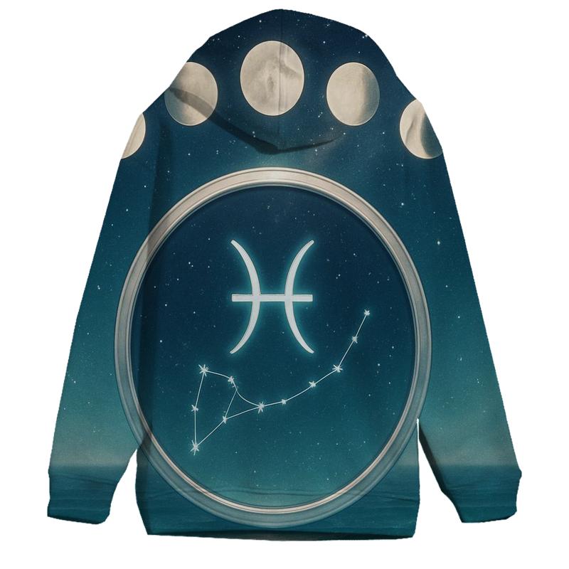 Pisces Moon Tide Mirror Portal printed hoodies