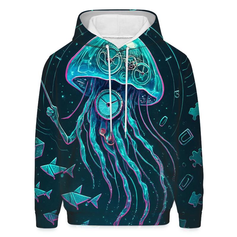 The Clockwork Jellyfish Parade embroidered hoodies