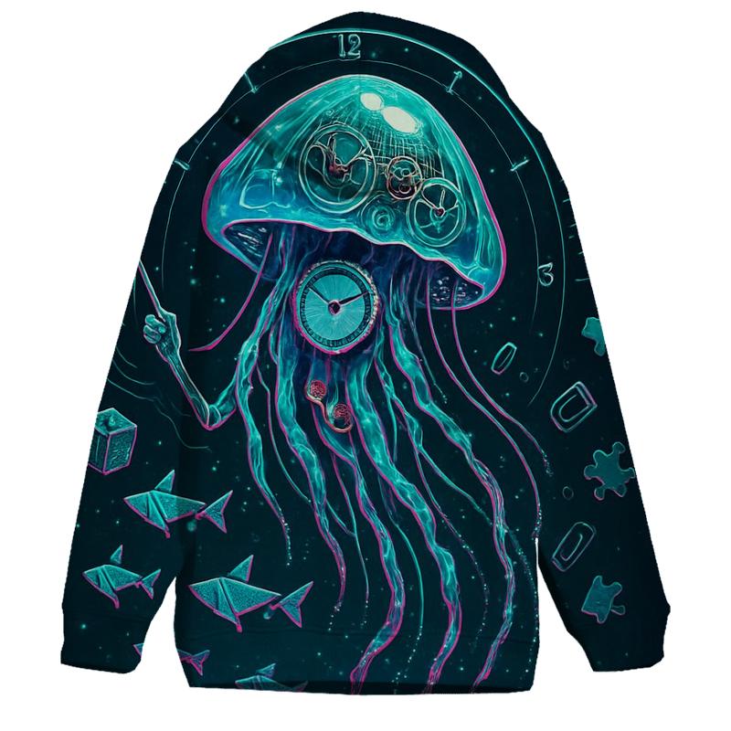The Clockwork Jellyfish Parade embroidered hoodies