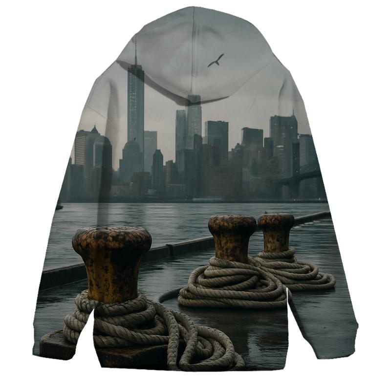 Red Hook Working Waterfront Looking To Lower Manhattan embroidered hoodies