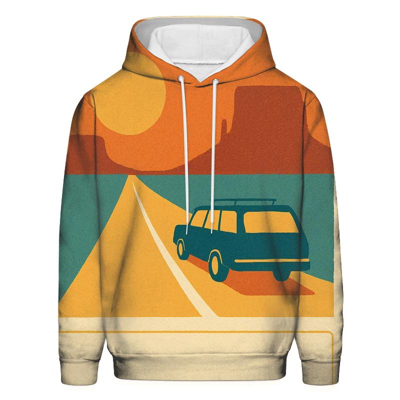Seventies Road Trip Postcard Collage designer hoodies