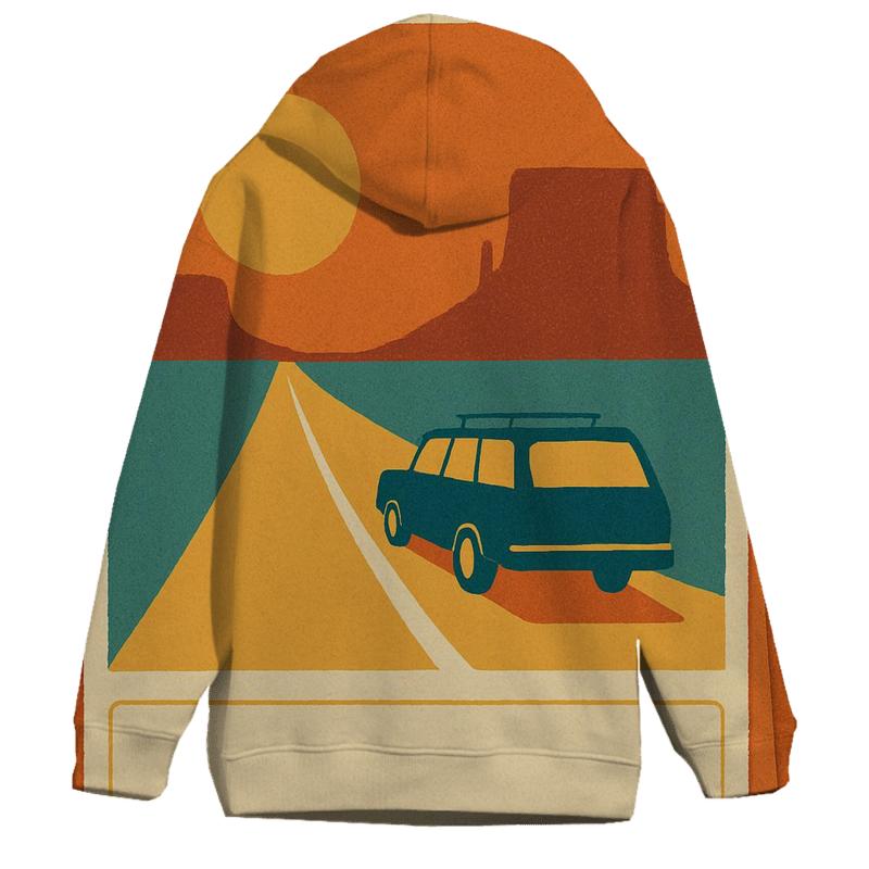 Seventies Road Trip Postcard Collage designer hoodies