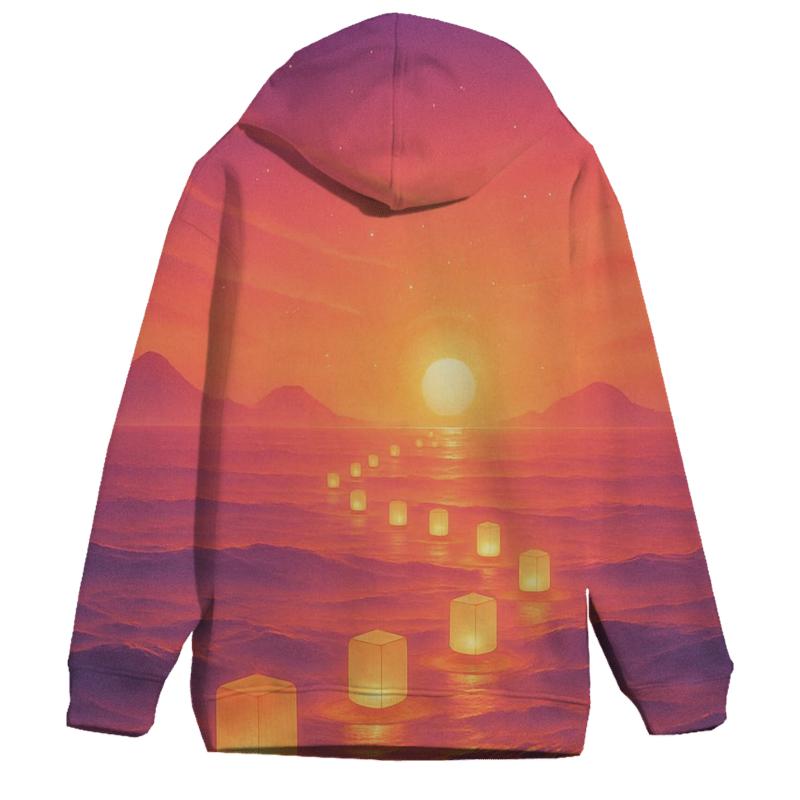 Lantern Tide At Coral Dusk heavyweight hoodies