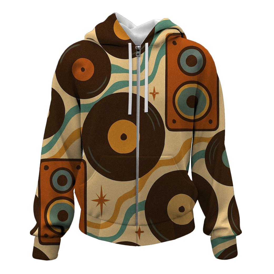 Groovy Vinyl Lounge Patterns custom hoodies