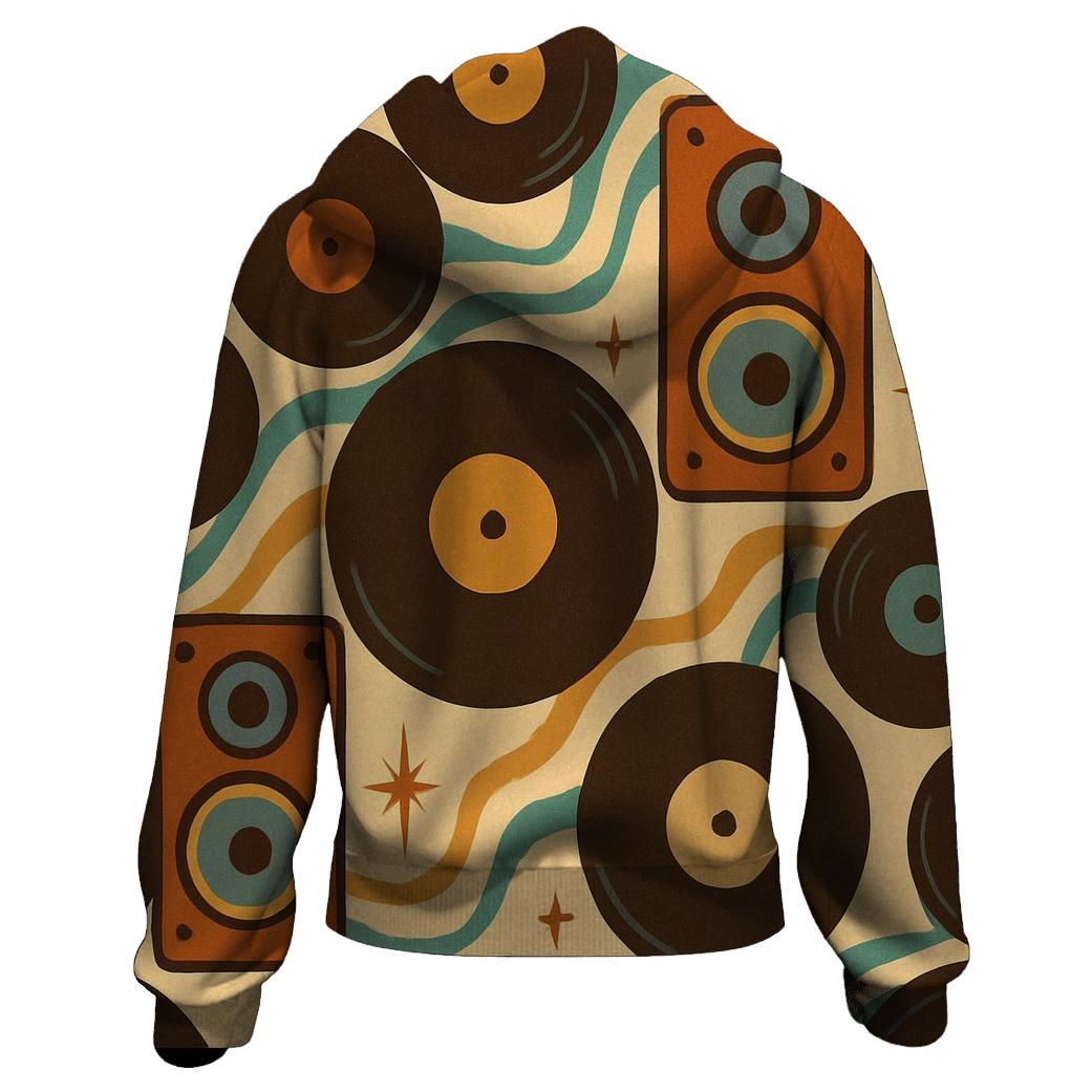 Groovy Vinyl Lounge Patterns custom hoodies