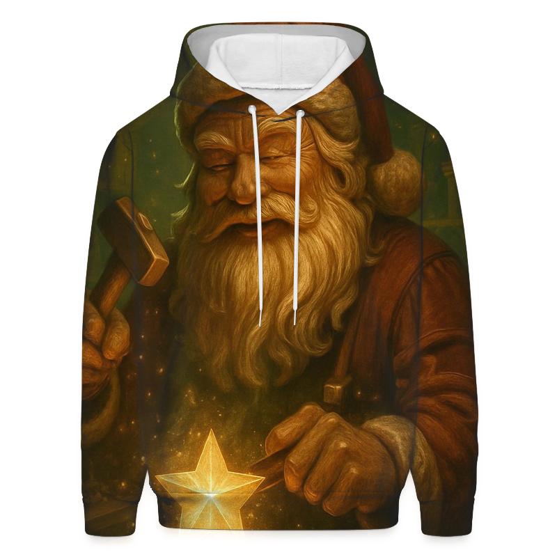 Clockwork Workshop Santa With Starlit Toy Forge heavyweight hoodies