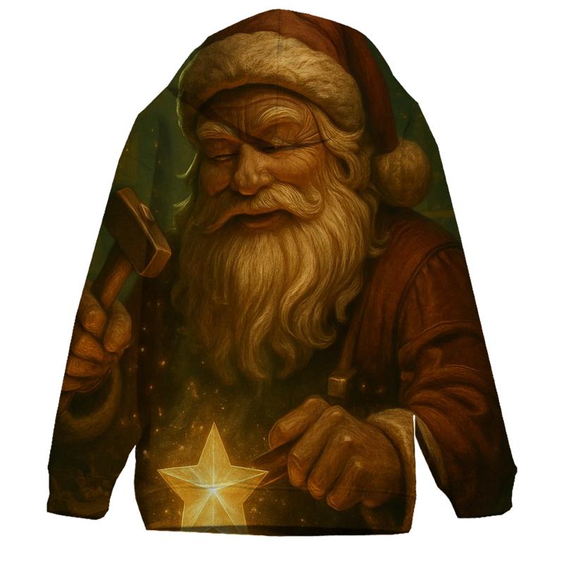 Clockwork Workshop Santa With Starlit Toy Forge heavyweight hoodies