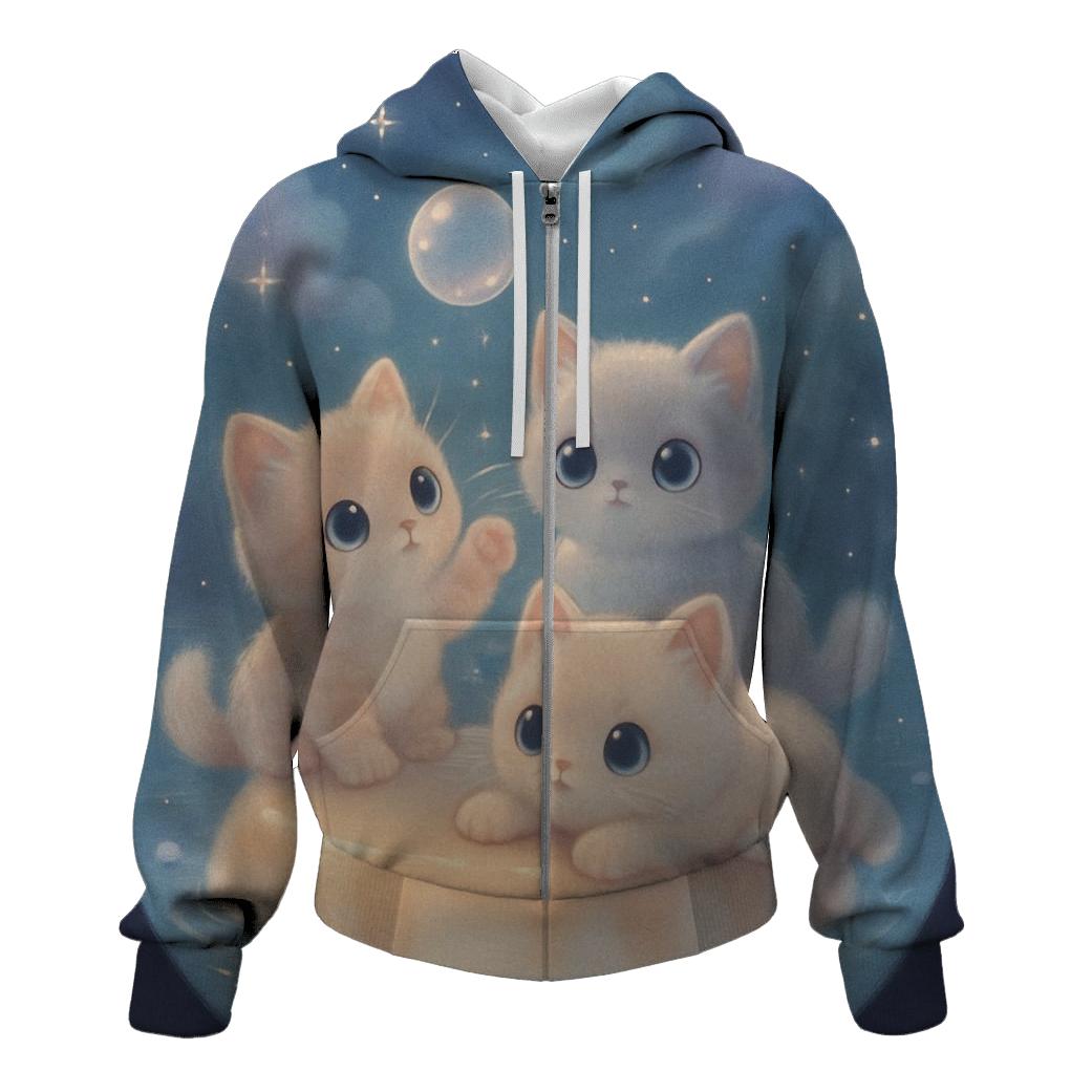 Moonlit Pudding Cat Cove designer hoodies