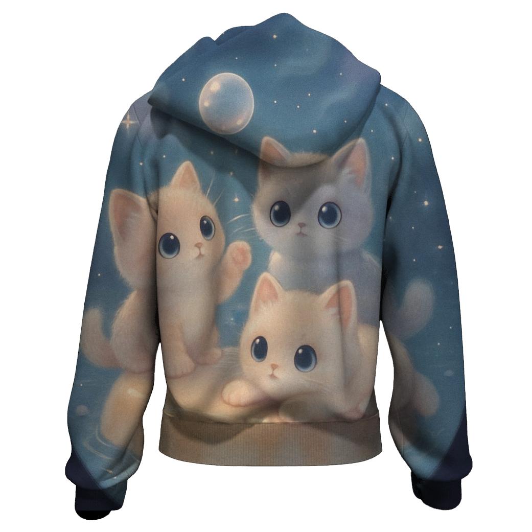 Moonlit Pudding Cat Cove designer hoodies