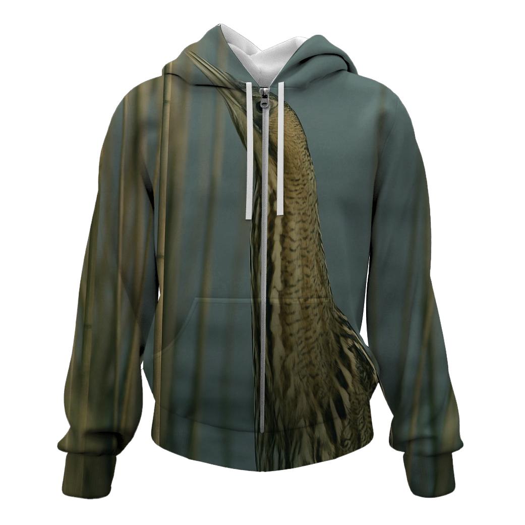 Reedbed Stalk Eurasian Bittern printed hoodies