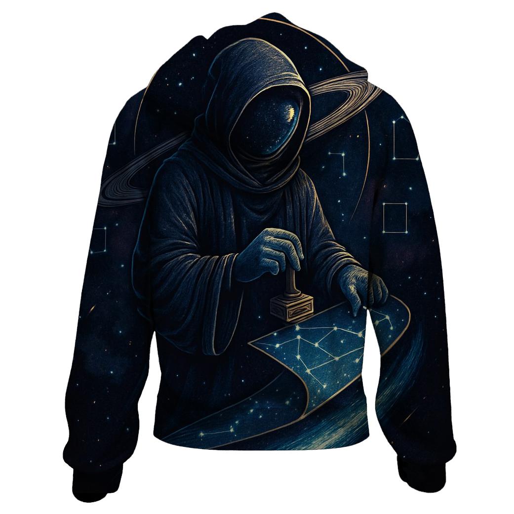 The Comet Librarian Of Midnight Orbit embroidered hoodies