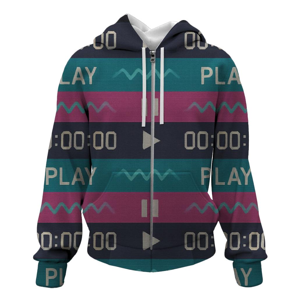 VHS Timecode Wave Pattern hoodie designs