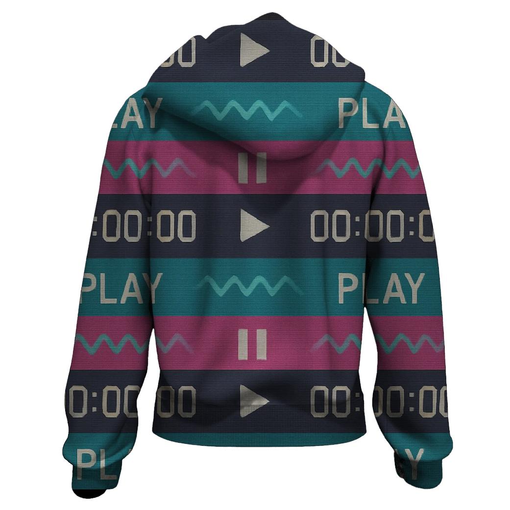 VHS Timecode Wave Pattern hoodie designs