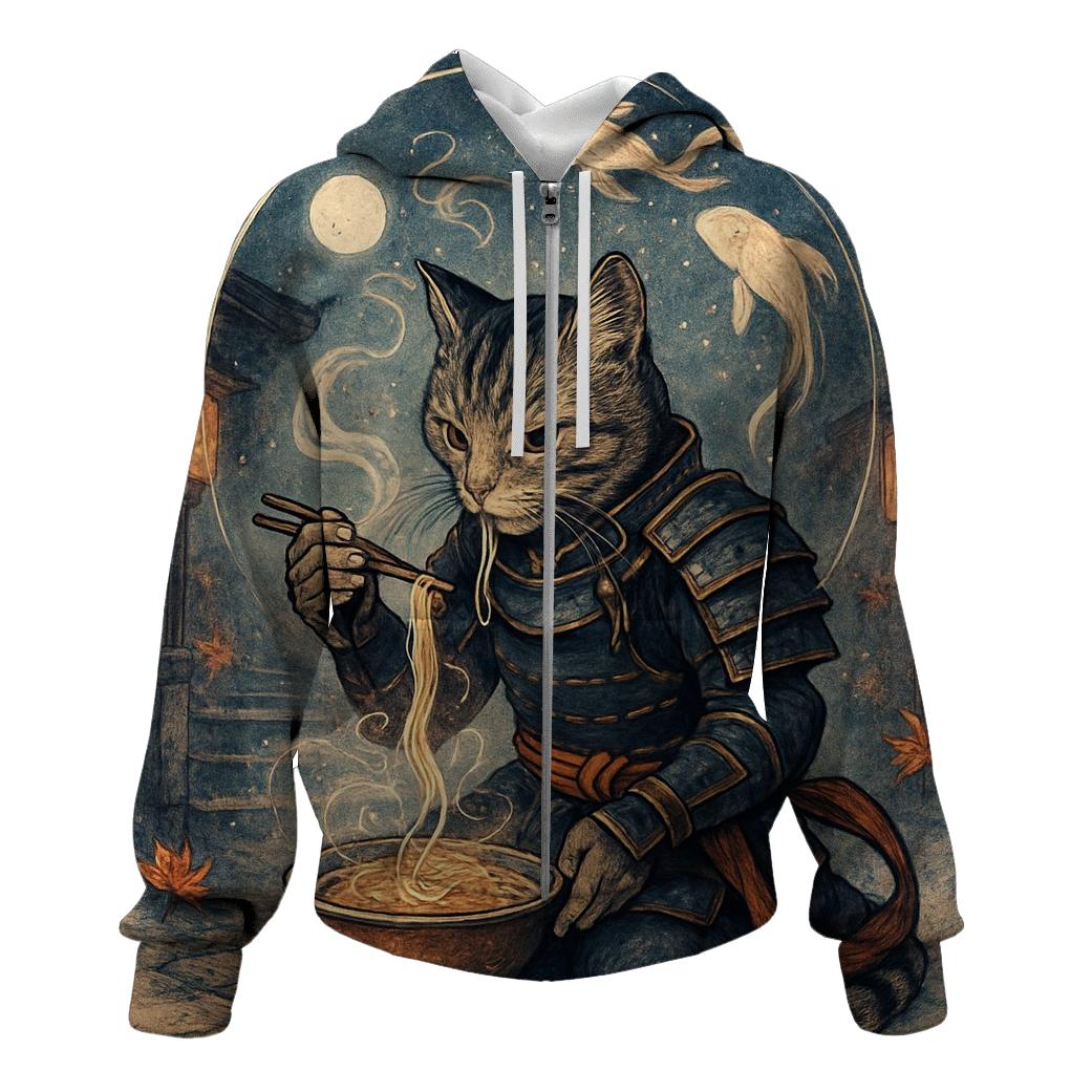Moonlit Ramen Ronin Cat hoodie designs