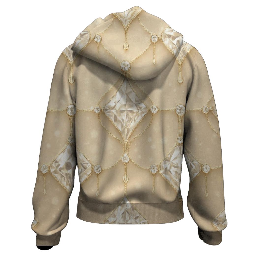 Champagne Crystal Lattice zip-up hoodies