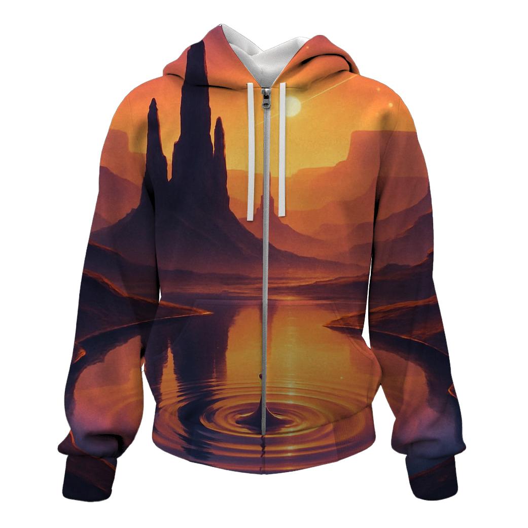 Canyon Glass Sunset Mirage zip-up hoodies