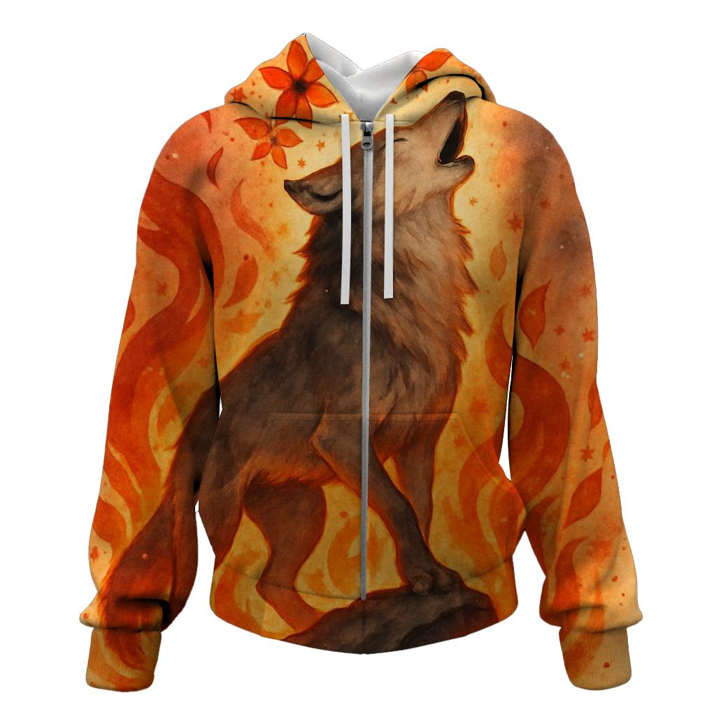 Cinder Bloom Howl Of The Wild Crown graphic hoodies