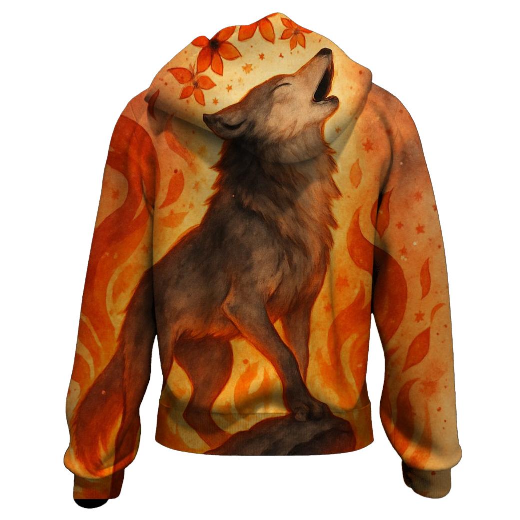 Cinder Bloom Howl Of The Wild Crown graphic hoodies