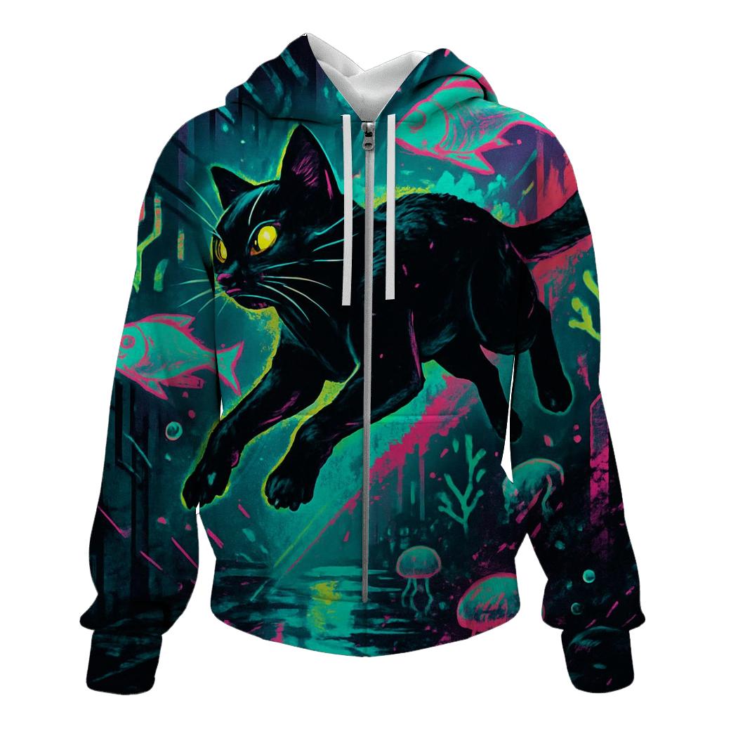 Neon Bubble Reef Alley Cat custom hoodies