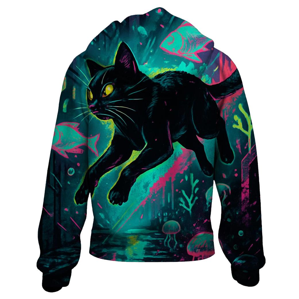 Neon Bubble Reef Alley Cat custom hoodies