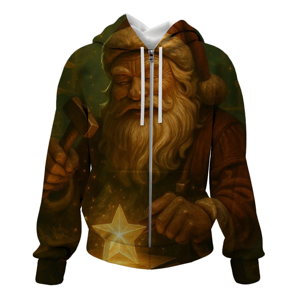 Clockwork Workshop Santa With Starlit Toy Forge custom hoodies