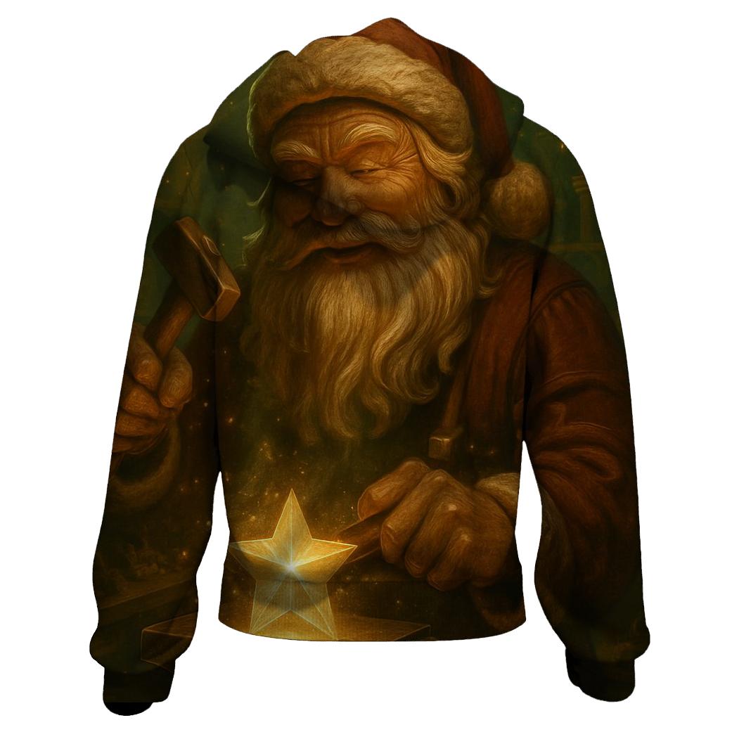 Clockwork Workshop Santa With Starlit Toy Forge custom hoodies