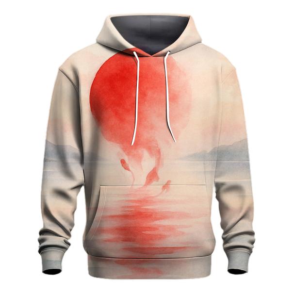 Rising Sun Over Watercolor Tides Japan hoodie styles