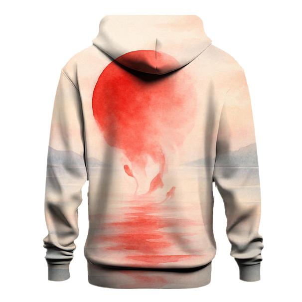 Rising Sun Over Watercolor Tides Japan hoodie styles