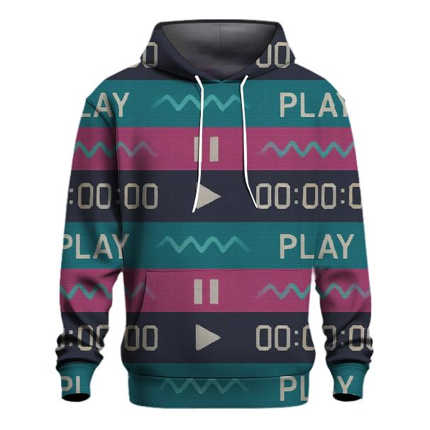 VHS Timecode Wave Pattern hoodies fashion