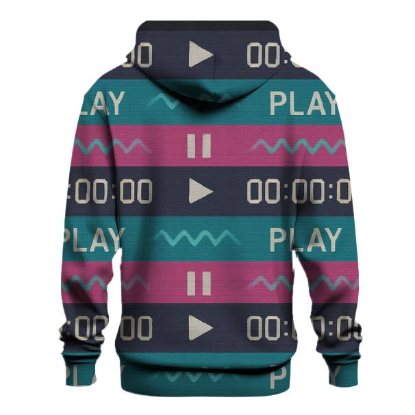VHS Timecode Wave Pattern hoodies fashion