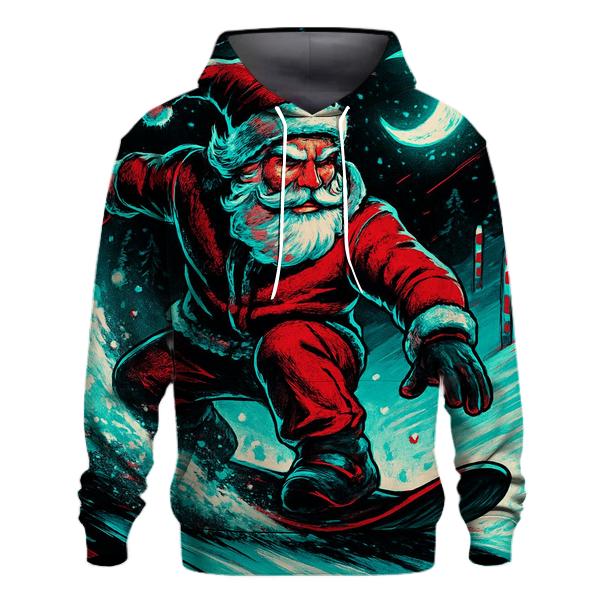 Neon Snowstorm Santa Street Rider zip-up hoodies