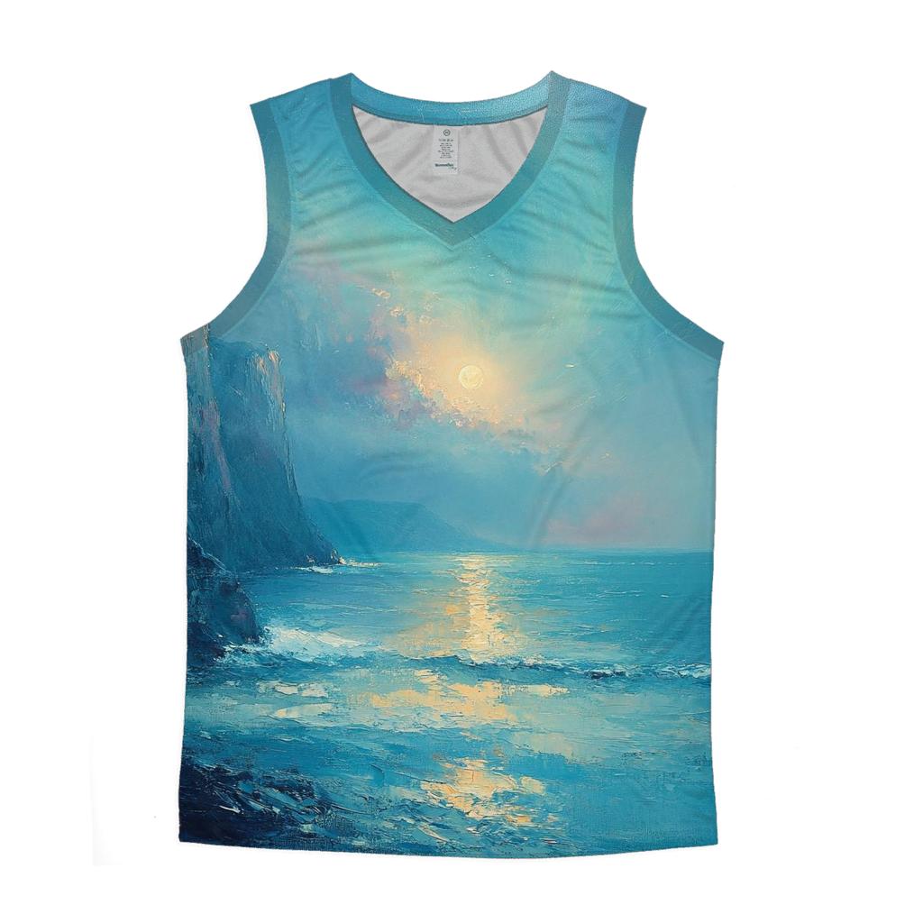 JMW Turner Inspired Aurora Over Ocean Cliffs custom tank tops