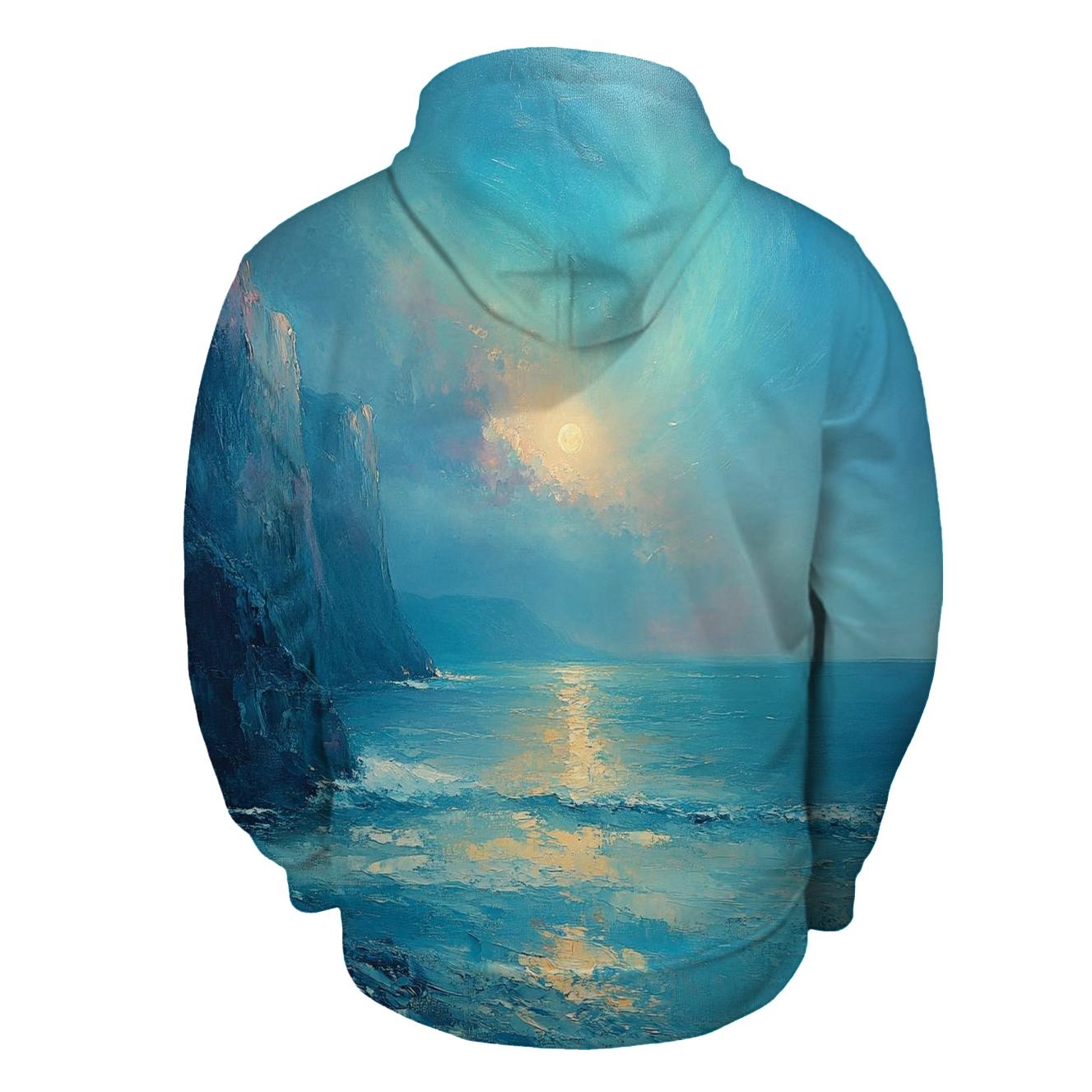 JMW Turner Inspired Aurora Over Ocean Cliffs graphic hoodies