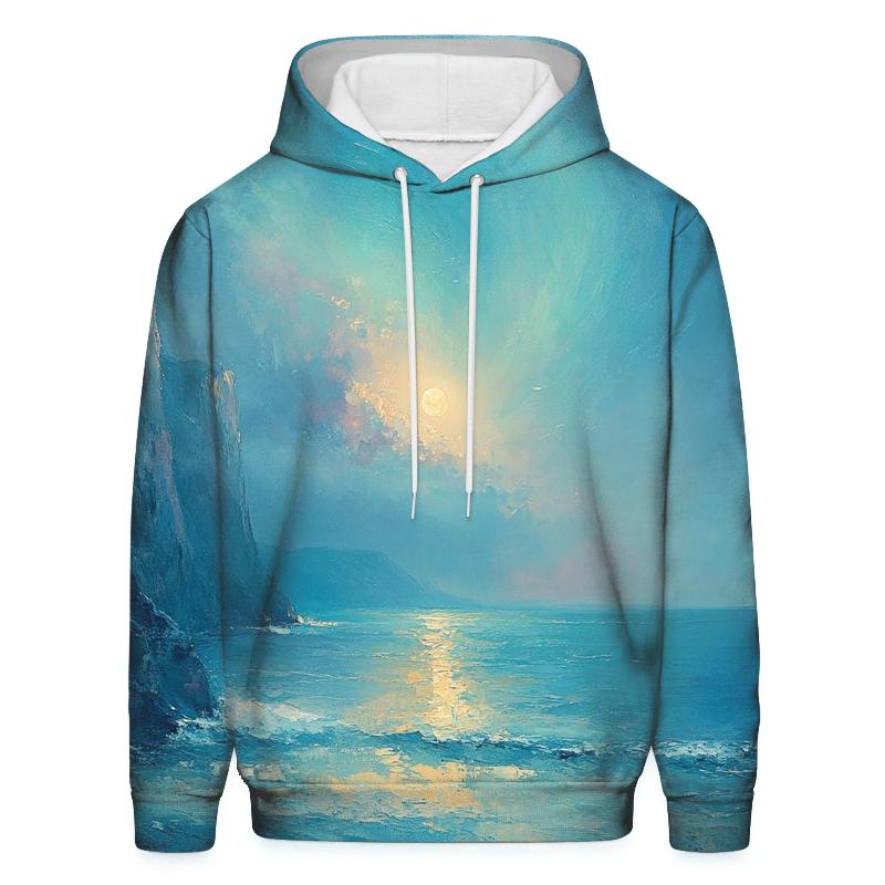 JMW Turner Inspired Aurora Over Ocean Cliffs custom hoodies