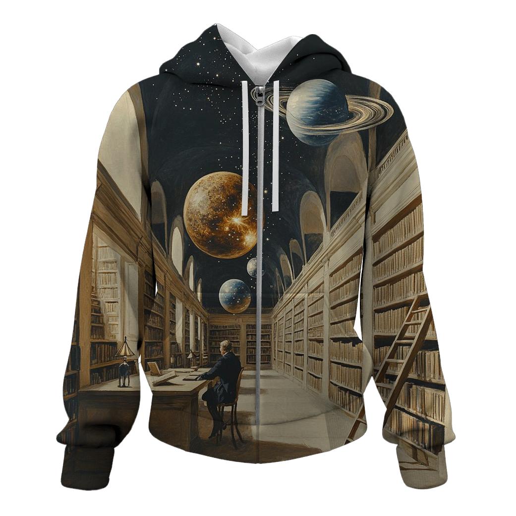 Salvador Dali Inspired Library Of Floating Planets hoodie styles