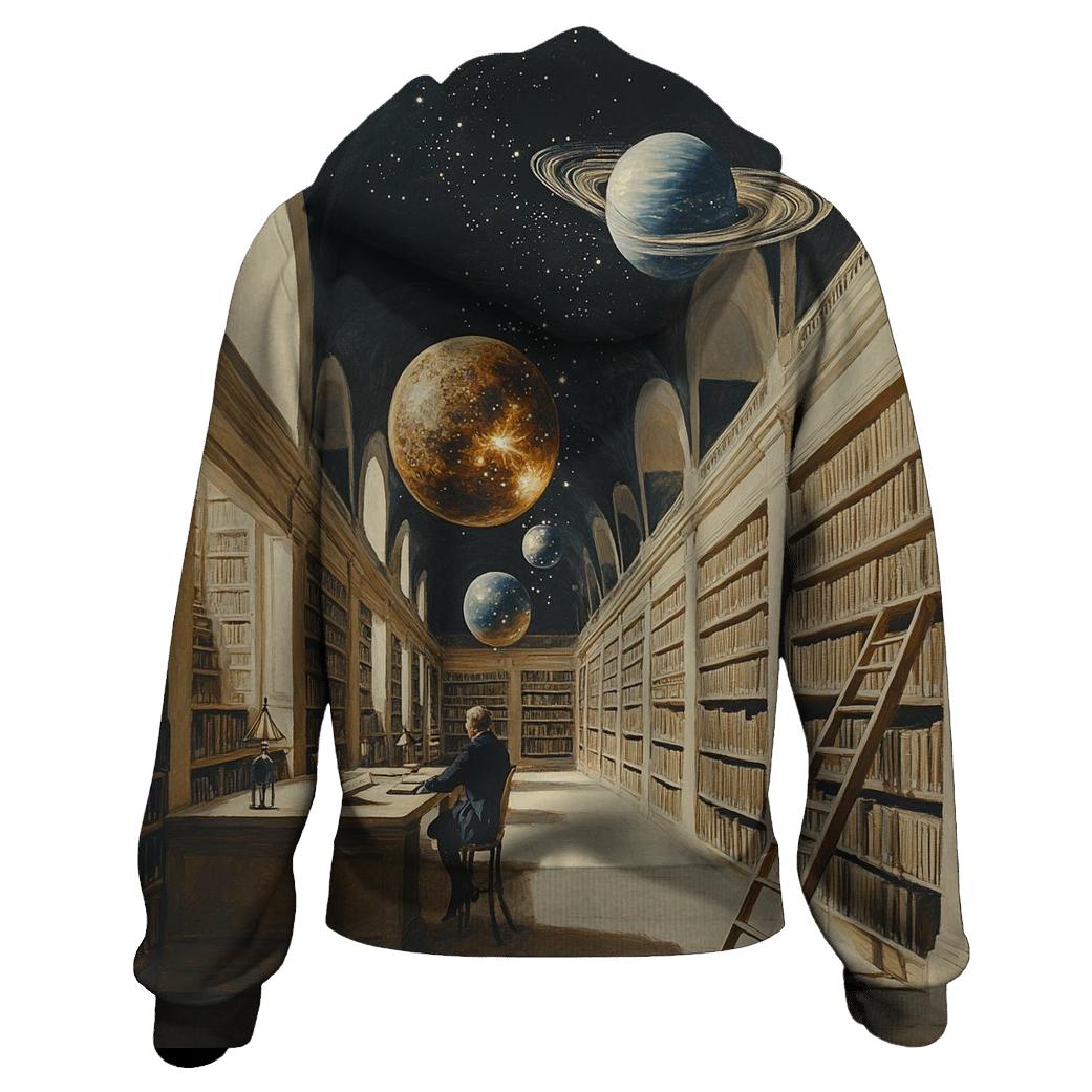 Salvador Dali Inspired Library Of Floating Planets hoodie styles