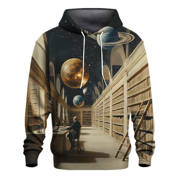 Salvador Dali Inspired Library Of Floating Planets hoodie designs