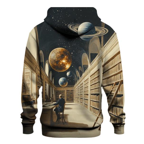 Salvador Dali Inspired Library Of Floating Planets hoodie designs