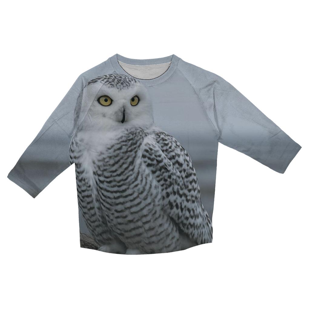 Frostline Sentinel Snowy Owl designer 3/4 sleeve blouses