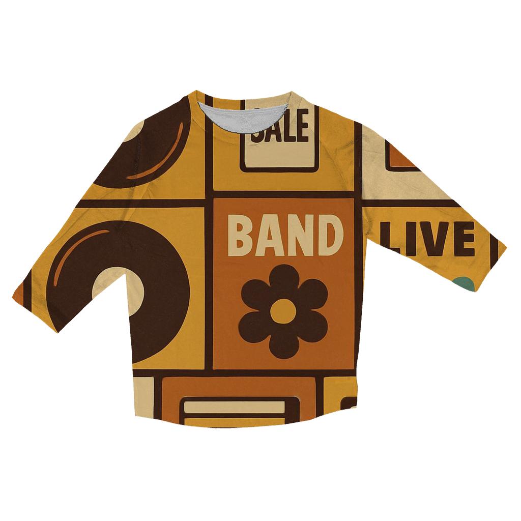 Record Store Window Collage printed three quarter sleeve shirts