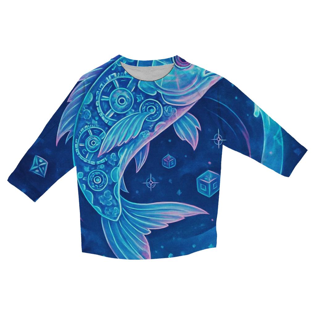 Clockwork Koi Dream Forge printed three quarter sleeve shirts