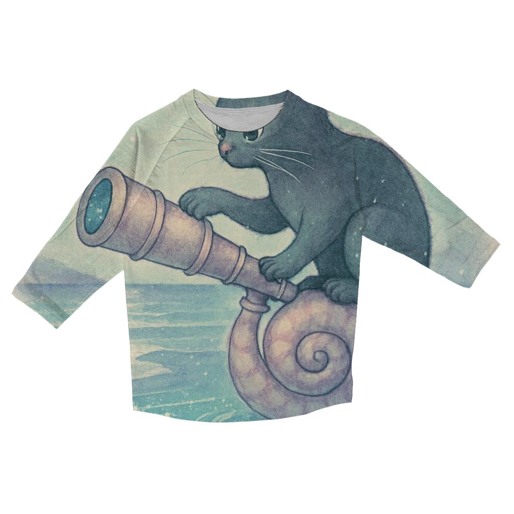 Tidepool Astronomer Cat designer 3/4 sleeve blouses