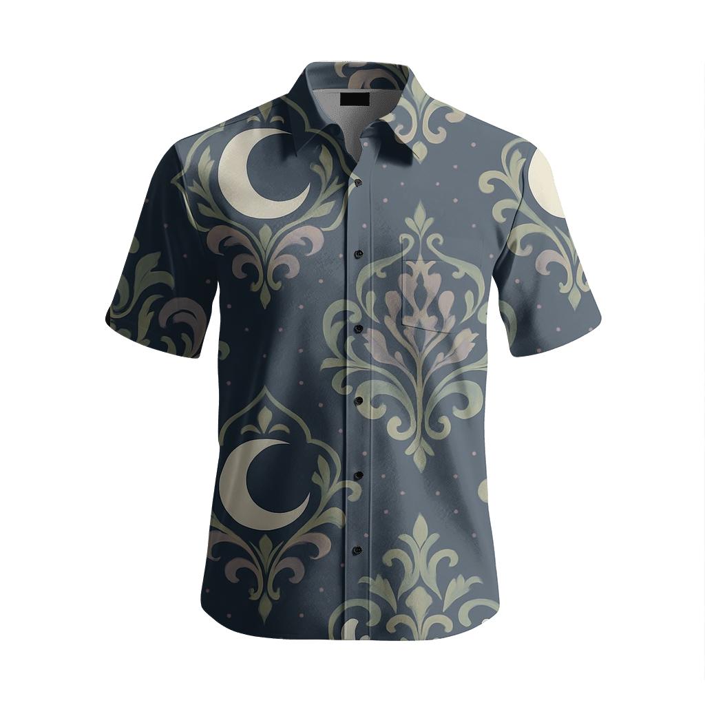 Lunar Medallion Botanical Damask Scatter embroidered logo shirts